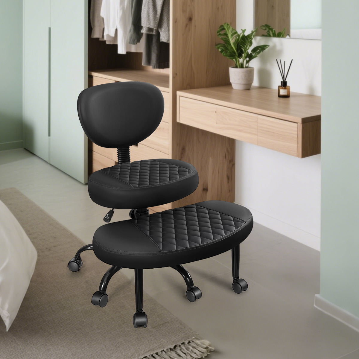 Scaun de birou ergonomic cu picioarele încrucișate cu suporturi pivotante de 360 ​​° și înălțime reglabilă